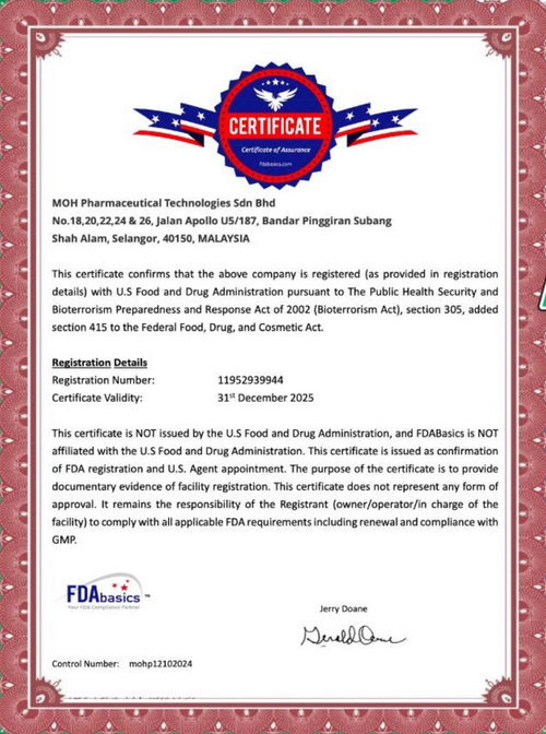 USA FDA REGISTERED
