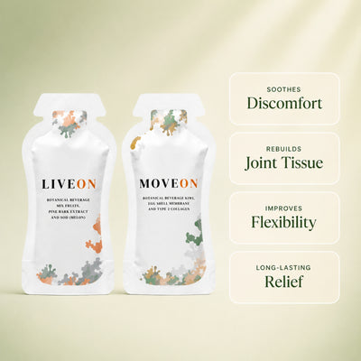 Moveon + Liveon: All In One Complete Joint Recovery System.